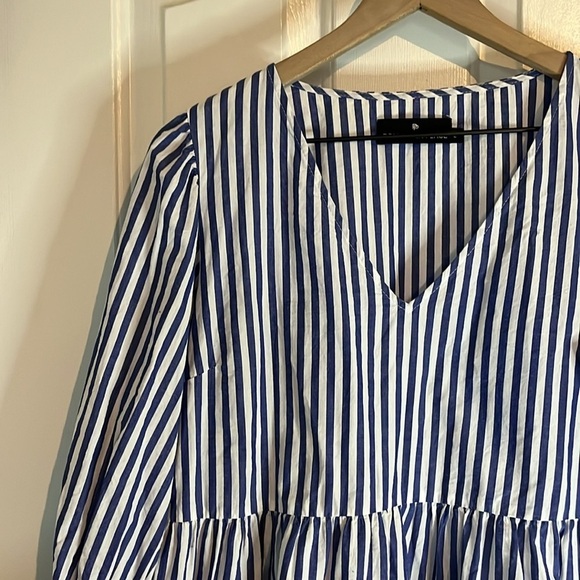 Tuckernuck X Pomander Place | Lizzie Dress Blue White Stripe Cotton Size Large - Picture 3 of 8